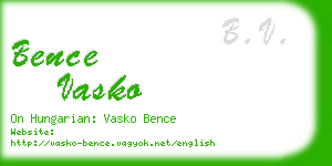 bence vasko business card